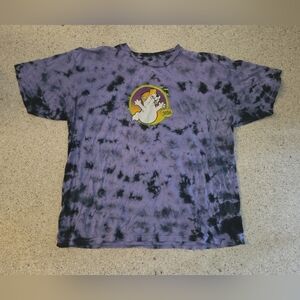 Big Mens Purple Black Tie-Dye Buc-ees Shirt Glow In Dark Ghost Boo 2XL